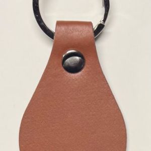 Keychain Leather Round Brown